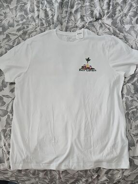 J. Crew White 'Beer Garden' Graphic Short-Sleeve Tee